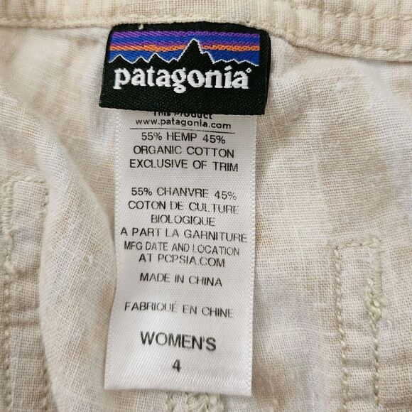Patagonia Island Hemp Pants Womens 4 Capris Flowy Wide Leg Organic Cotton - Picture 2 of 10